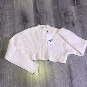 Zara Cream Ribbed Women's Top